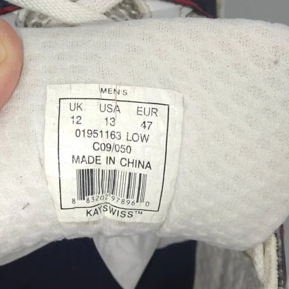 K-Swiss Konejo Mesh Men's pre-owned White/Gray Running Sneakers - sz. 13